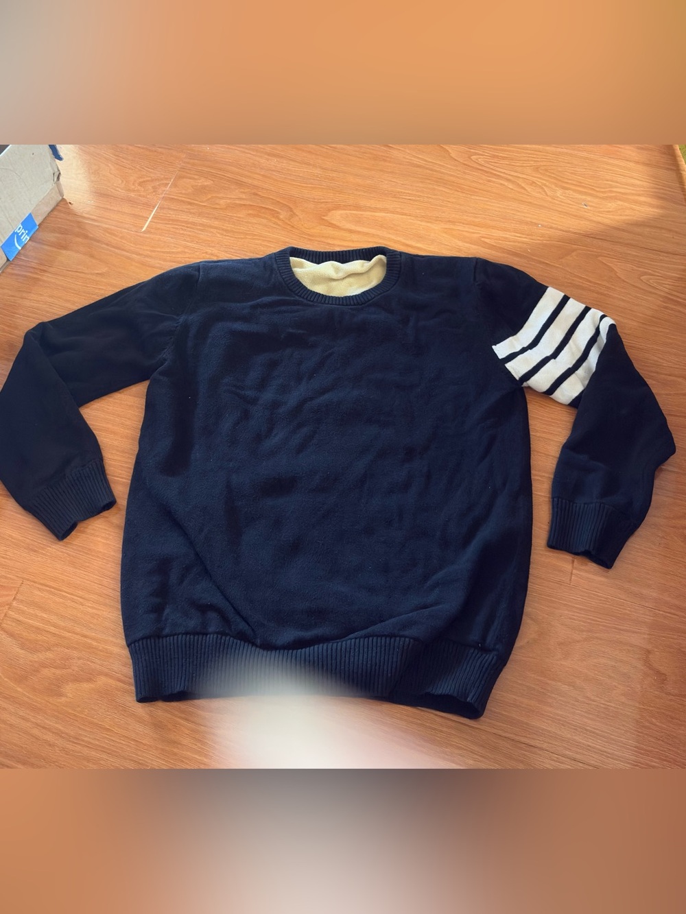 Pre Own Men’s Crewneck Warm Linen Long Sleeve  Sweater-Size S